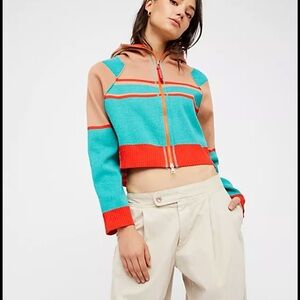 FREE PEOPLE Stripes for Days Zip Up